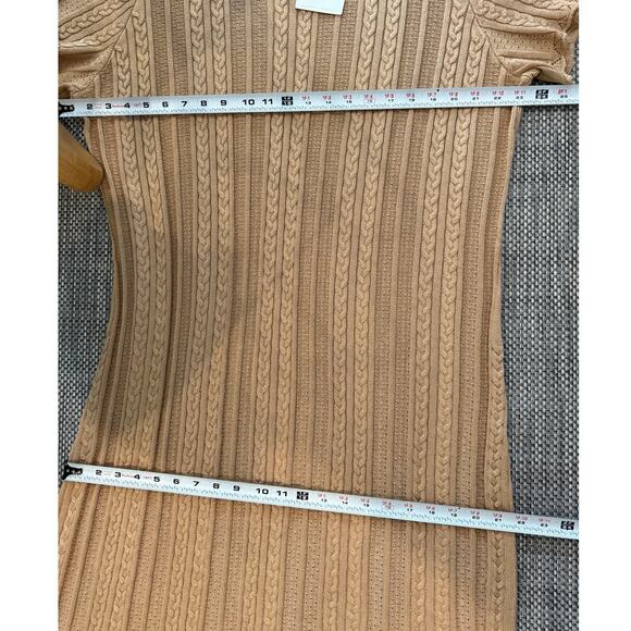 #1 SHOW ME YOUR MUMU NWT Valleta Short Sleeve Midi Dress Gold Shimmer Knit 2X - Picture 6 of 7